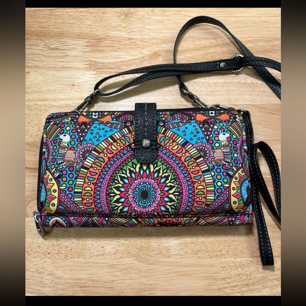 Sakroots Artist Circle Phone Wristlet Crossbody Wallet Rainbow Wanderlust